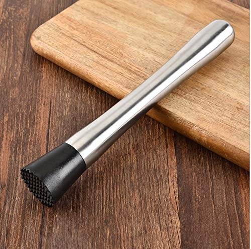 Socador Amassador de Frutas para Drinks Caipirinha de Inox com Ponta de Plástico 20,5x3,3 cm