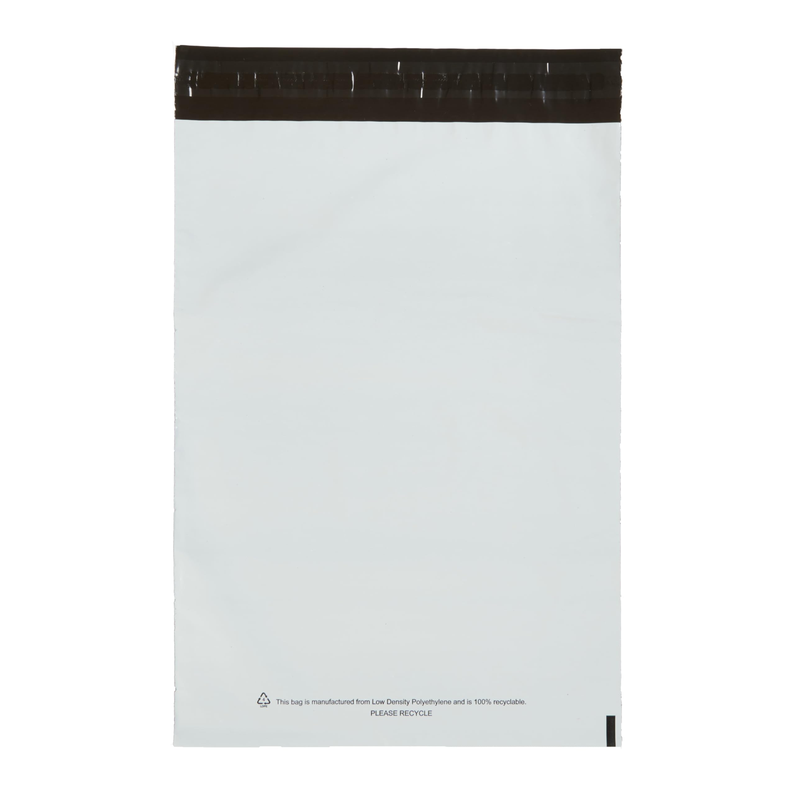 Packaging Products Online White Postage Mailing Bags - Strong Self Seal Recyclable Poly Mailers (500, 350mm x 500mm (14" x 19"))