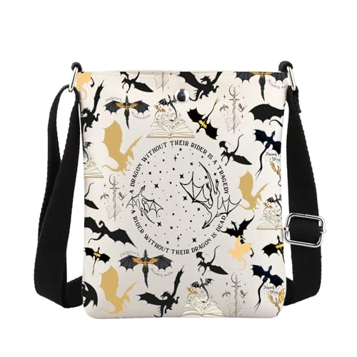 MBMSO FW Merch 4th Wing Inspired Gift for Fantasy Book Readers FW Crossbody Bag for Dragon Rider Fans Gift Dragon Novels Gift