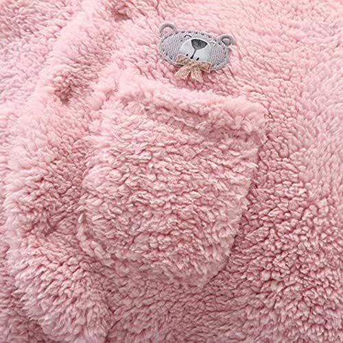 Baby Snowsuit Toddler Snow Suit Infant Boy Puffer Jacket Newborn Winter Coat 2T Baby Fleece Jumpsuit (Pink, 59)4
