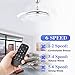 Bella Depot 42-Inch Retractable Ceiling Fan with Lights and Remote, 6-Speed, LED Light, CCT Dimmable, DC Motor, Reversible Blades, Remote Control, Timing Option (Chrome)