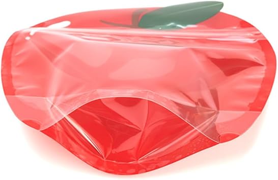 ClearBags Apple Shaped Pouch with Zipper 7.75 x 3 x 7.75 Clear Plastic Display & Storage Bag, 100 Pack Ideal for Gifts, Party Favors & Retail; Durable, Reusable & Showcases Small Items SP7AZA
