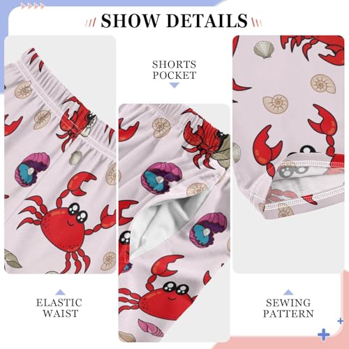 ZZKKO Cute Kids Crab Boys Pants for Kids Jogger Pants with Pockets S-XL4