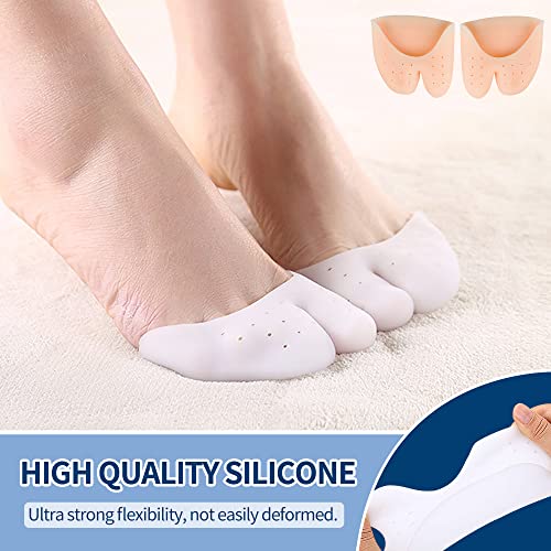 Image of 2 Pairs Gel Toe Caps Protectors Silicone Toe Sleeves Metatarsal Pads Ball of Foot Cushion Soft Forefoot Cushioning for Men Women Toe Sleeves Guards for Pain Relief