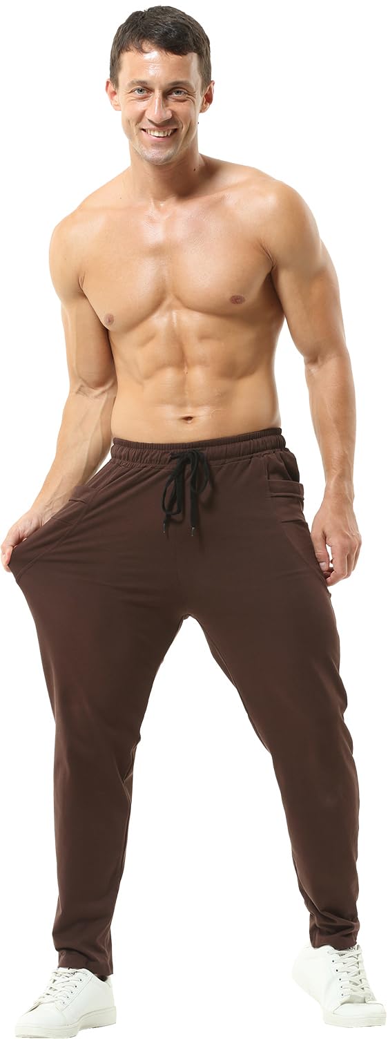 Hoerev Pantalones casual de correr para hombre de algodón