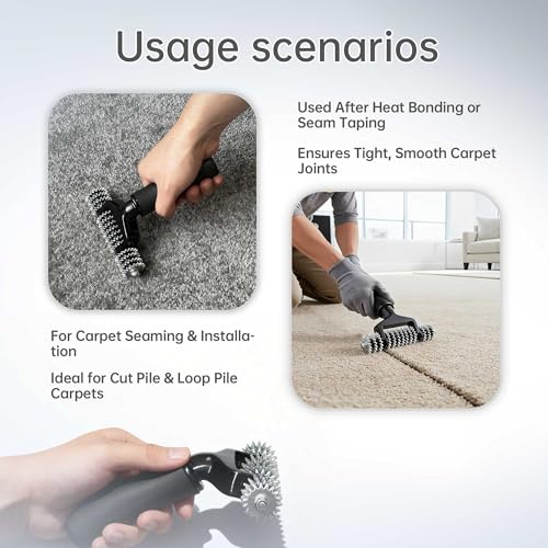 Image of 5 Inch Star Wheel Carpet Seam Roller, DIY Repair and Installation Tool for Loop Pile Carpets in Homes and Hotels