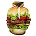 Produktbild Pommes Frites Burger Gourmet 3D Digital Print Jugend Hoodie, Sweatshirts Mit Tasche, Mode Teen Outfits, Kordelzug Casual Pullover-A_5XL