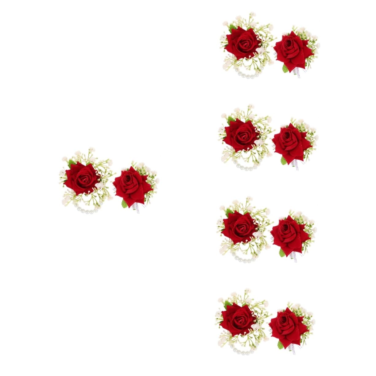 Alipis 5sets Corsage e Boutonniere Fiori Artificiali Per Matrimonio Kit Romantico Da Sposa e Damigelle Con e All Occhiello Per Cerimonie e Occasioni Speciali