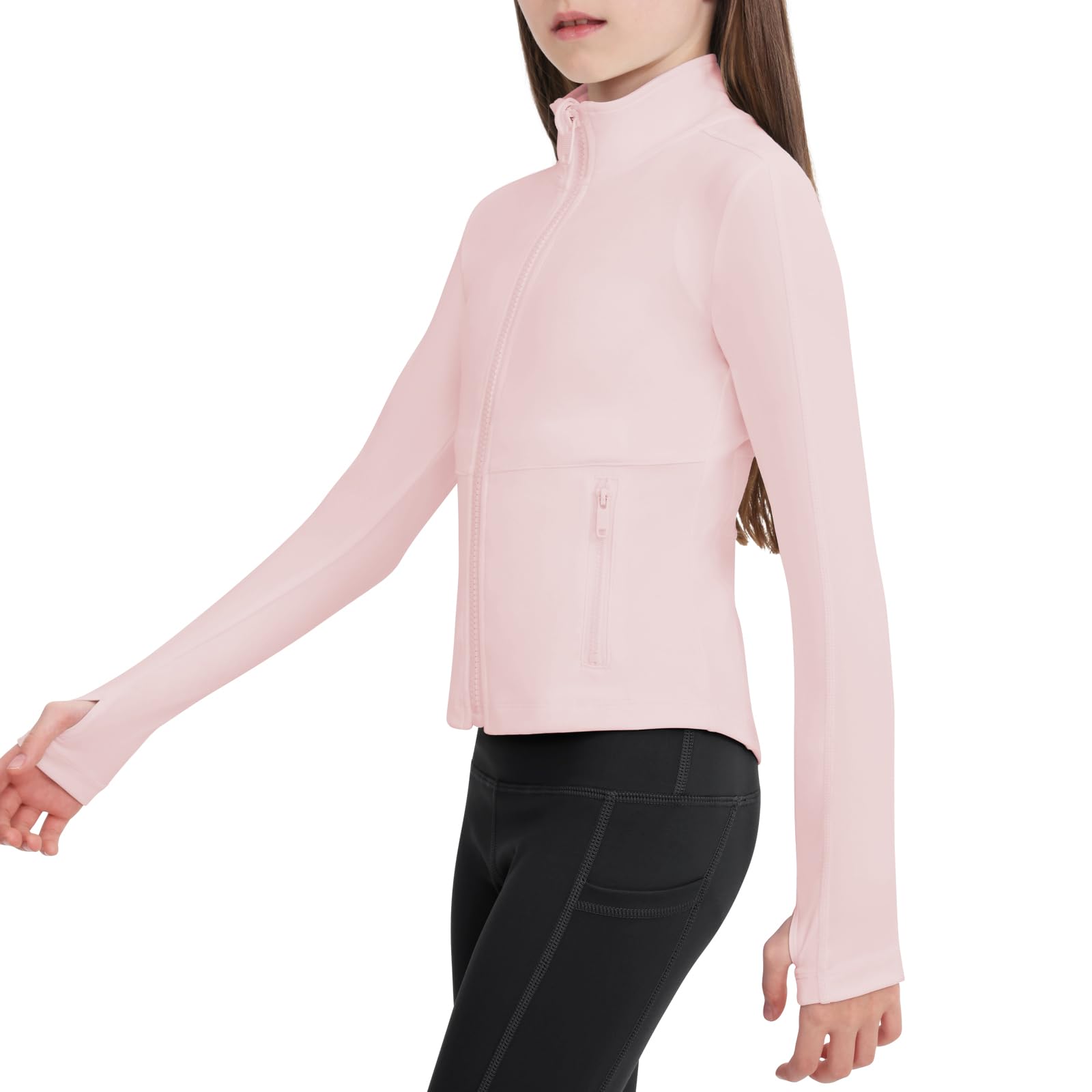Girls Zip Up Athletic Lightweight Jackets for Girl 6-15 Years