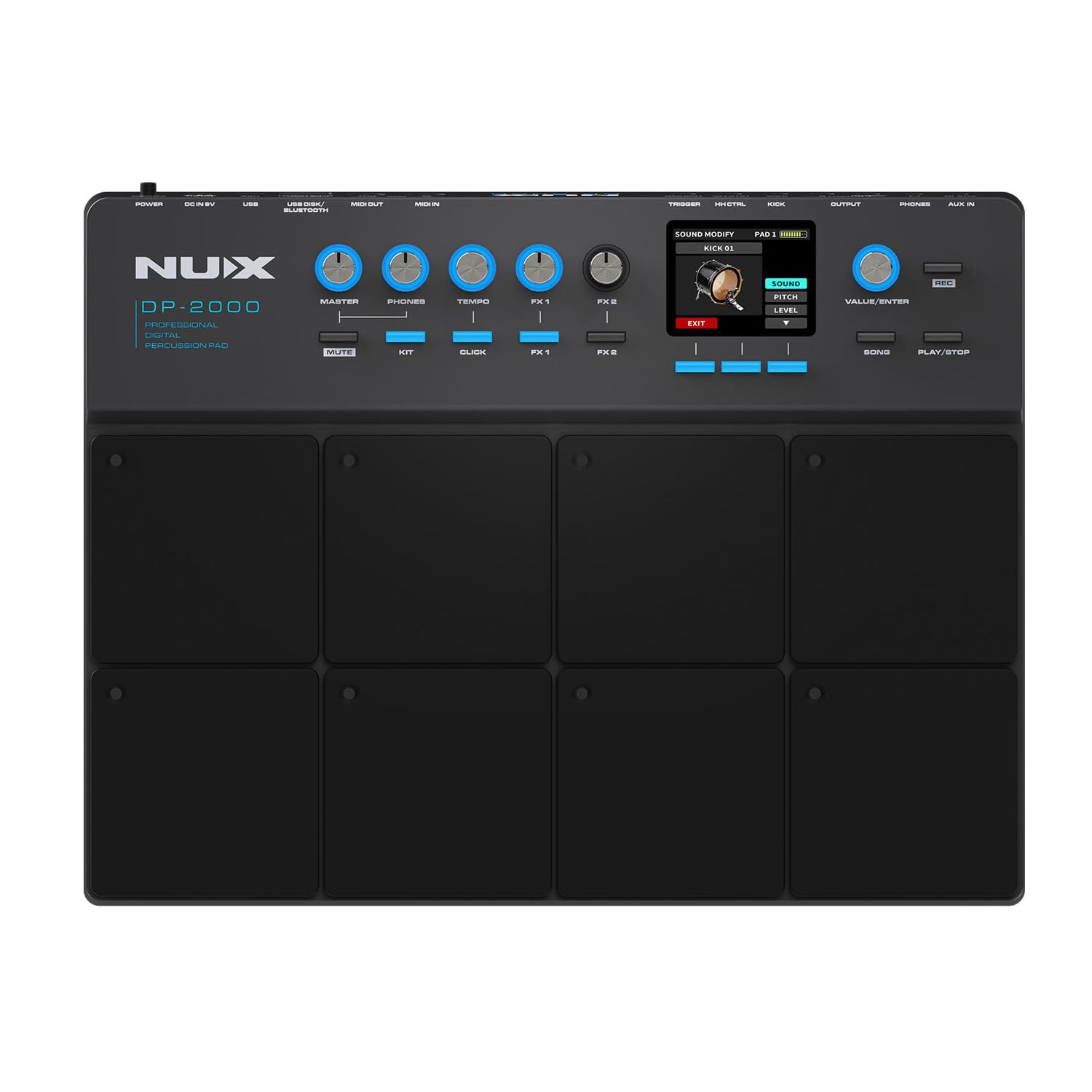 Nux DP-2000 - Batería digital de percusión electrónica con trípode DPS-1 y soporte para baquetas keepdrum DSC01