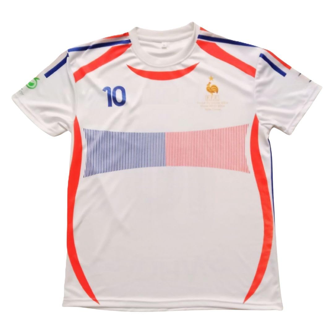 NotOut Sports Retro Zidan Jersey – W.Cup 2006 EDI | Old | Vintage | Legend Zidan Football Jersey | Men Off White (in, Alpha, 36in - M - Athlete Slim fit - Off White) 1