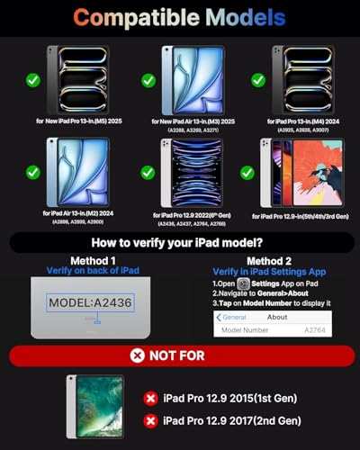 typecase Touch Case with Keyboard for iPad Pro 13-inch(M5/M4, 2025/2024), iPad Air 13 (M3/M2, 2025/2024) & iPad Pro 12.9 (6th/5th/4th/3rs Gen) with Trackpad, 360° Rotatable,11-Color Backlit(P.Blue25)