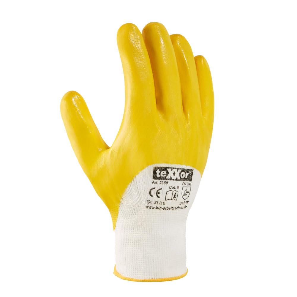 Guanti Da Lavoro Neon Con Rivestimento Nitrile - 12 Paia Guanti Sicurezza EN388 - Foto 3