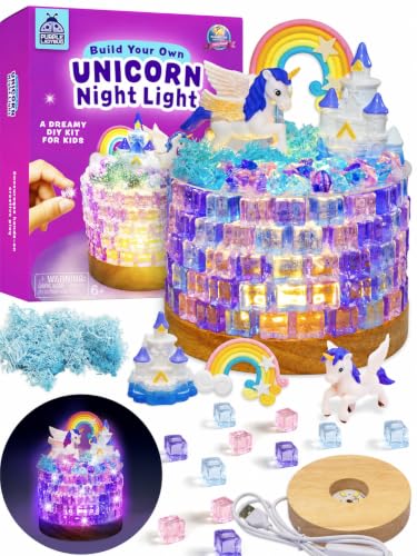 Make Your Own Unicorn Night Light for Girls - DIY Gifts for 7 8 9 10 11 12 Year Old Girls Birthday Gift Unicorn Gift Craft Kits Crafts for 8-12 Years Old Girl DIY Arts and Crafts for Kids LED Lamp