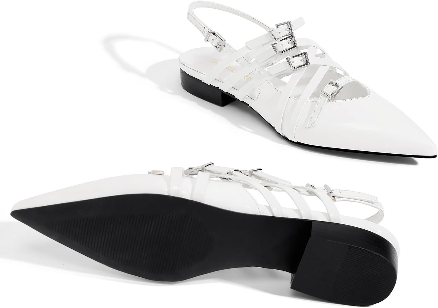 Women's Flats Ballet Ballerina Pointed Toe Slingback Flats with Strap Low Heel Fashion Buckle Dress Work Casual Shoes for Women - Image 7