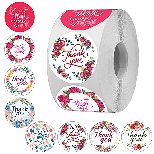 Image of Clickedin Vinyl Multi Designs Thank You Self-Adhesive Stickers for Glass, 1.5 Inches