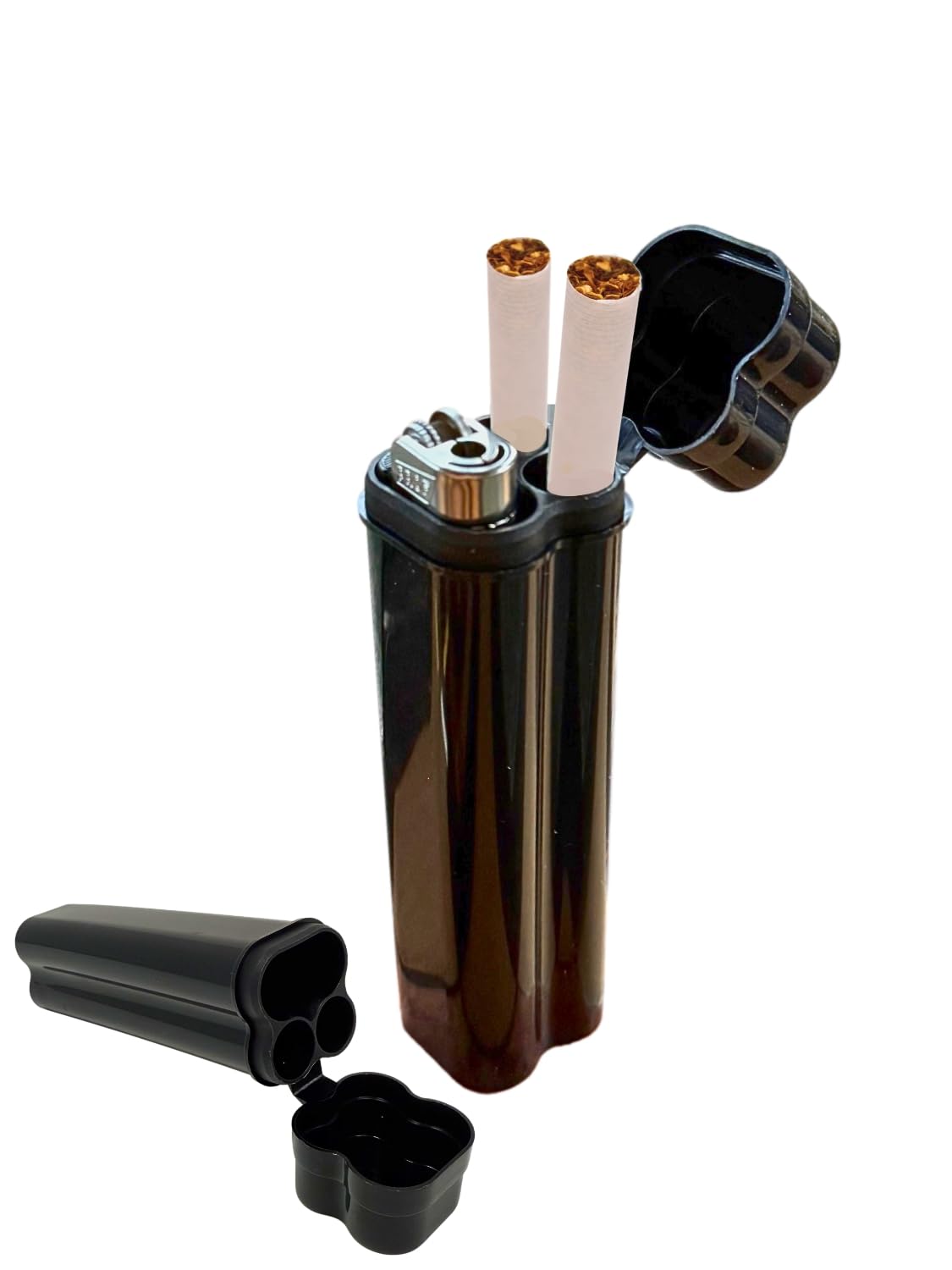EKNA Zigaretten & Feuerzeug Box - Feuer- & Zigaretten Aufbewahrung | 3-in-1 Transportbox für unterwegs - Smoking Box