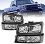 GORWARE Headlights Assembly kit Compatible with 2003 2004 2005 2006 2007 Chevrolet Silverado 1500 2500 3500 1500HD 2500HD / 2003-2006 Chevy Avalanche Headlamp Bumper Lamp Replacement