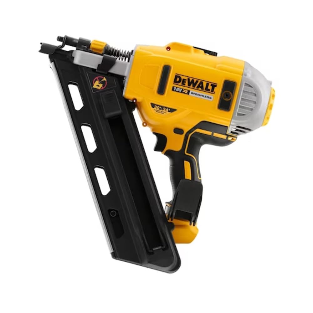 DEWALT Clavadora de Estructura Sin Escobillas XR 18V, Logitud de clavo hasta 90mm, 2 Velocidades, Inclinación 30°-34°, Capacidad 55 Clavos, Modo Secuencial/Ráfaga, LED - DCN692N