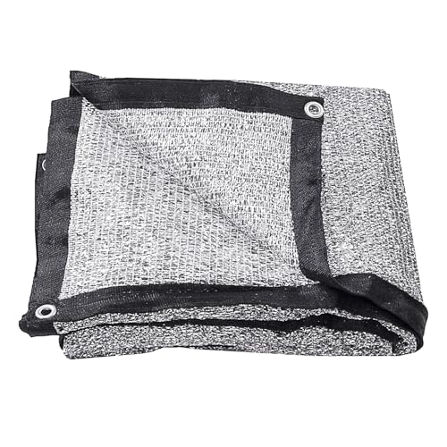 mychoiii Aluminet Shade Cloth 70% - 10ft x 14ft Aluminum Shade Cloth with Grommets Reflective Sun Block Shade Net for Patio Garden Greenhouse Dog Kennel Car Cover Outdoor Camping (Silver)