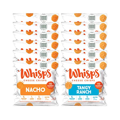 Whisps Cheese Crisps - Nacho And Tangy Ranch Cheese Snacks, Keto Snacks, 6G Of Protein Per Bag, Low Carb, Gluten & Sugar Free, Great Tasting Healthy Snack, All Natural Cheese Crisps - Variety, .63 Oz (Pack Of 12) #TOP18