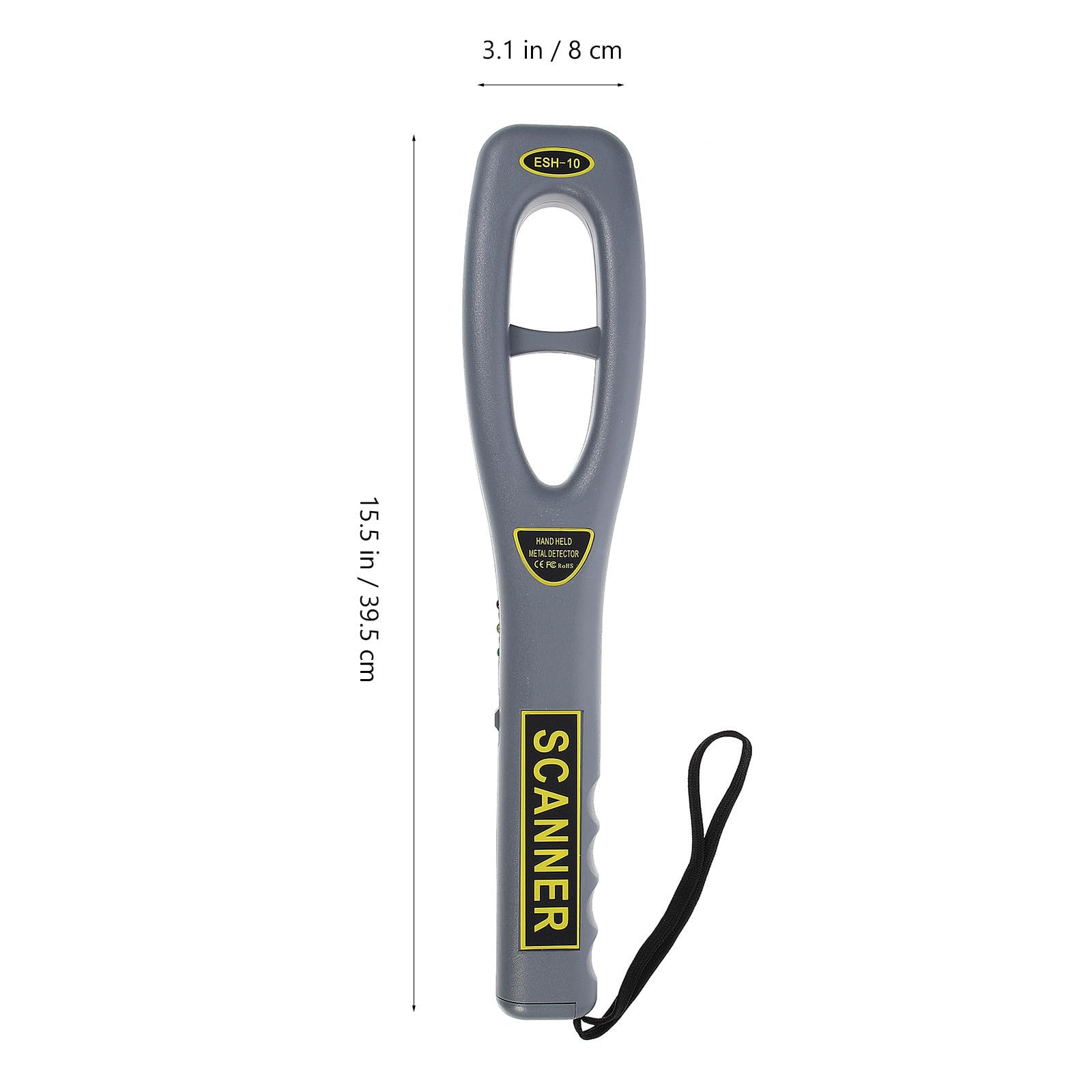 YARNOW Detector de Metales de Mano, Escáner para Metales, Detector de Inspección de Seguridad para Sala de Examen, Alta Sensibilidad, 25k Hz, Batería 9v, Indicador de Detección, Metal