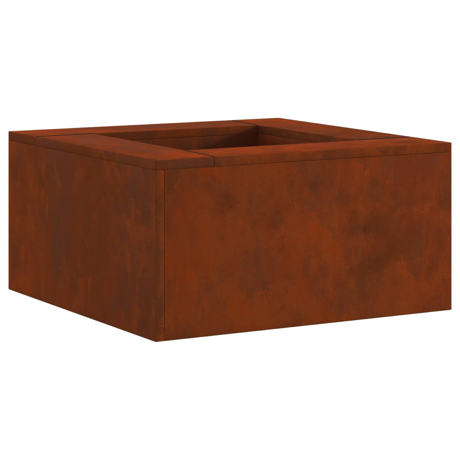 Brasero Rectangular 80 x 80 x 40 cm, Acero Resistente a Intemperie
