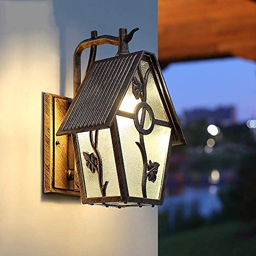 Preisvergleich Produktbild Wandleuchte IP54 Wasserdichte Wandlaterne im Freien Regenschutz Rost Aluminium Druckguss Außenwandhalterung Dekor Community Street Patio Pier Retro Edison E27