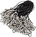 CaseBuy 2.8" 50pcs Black Strap Charm Cords Lariat Clip Lobster Clasp using as Trinkets, Charms, Crystal, Keyring, Badge holder & other decoration or other handmade jewellery making accessories