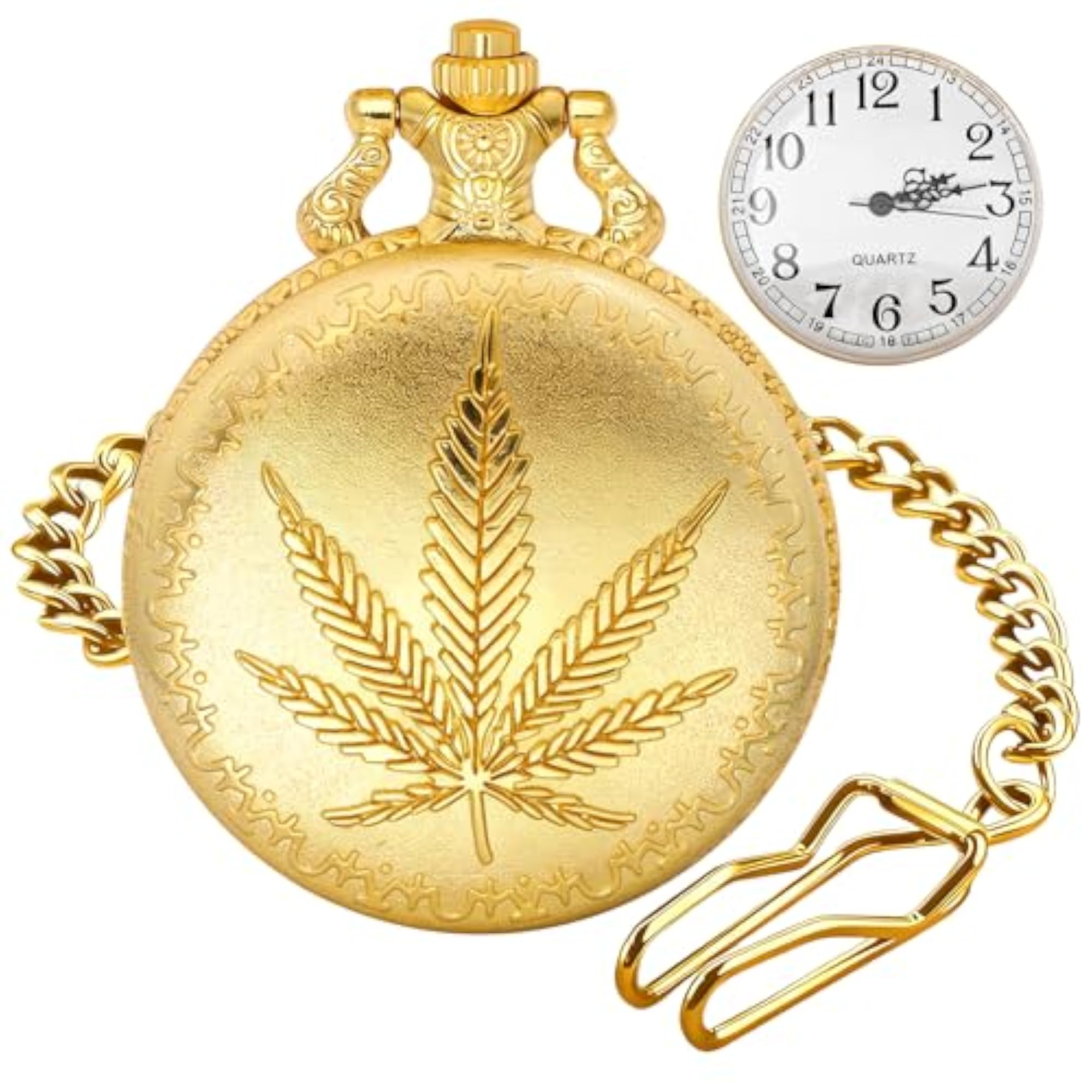 Solid Small-Flower Quartz Pocket Watch, Vintage Style