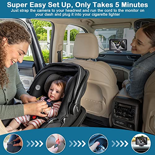 Leekooluu Baby Car Camera Hd 1080P Display Car Mirror Baby Rear Facing Seat Full View Infant Crystal Night Vision Lk12 #TOP1