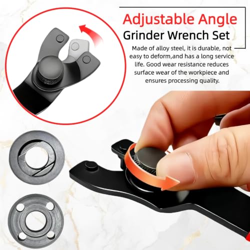 Image of Adjustable Angle Grinder Wrench & Nut Kit,5 /8-11 Lock Nut 7PCS | Fits for Milwaukee,DeWalt , Makita and Ryobi 4.5 inch /5 inch /7 inch grinders for Nut Removal & Disc /Wheel Replacement