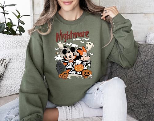 Nightmare On Main Street Sweatshirt, Halloween Sweater, Halloween Mickey Minnie Sweatshirt, Halloween Sweatshirt, Spook sweatshsirt4