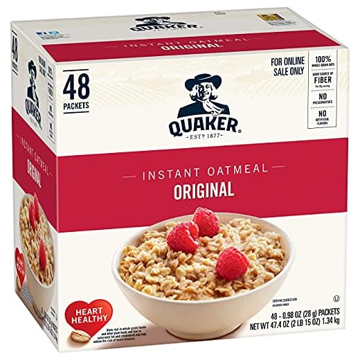 Quaker Instant Oatmeal, Original, Individual Packets, 48 Count