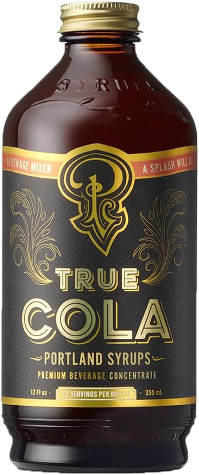 Portland Syrups True Cola – Premium Small-Batch for Cocktails, Mocktails, and Homemade Sodas – Made with Real Kola Nut and Whole Spices – 40% Less Sugar – – 12 oz bottle with 12 Servings (Pack of 1)