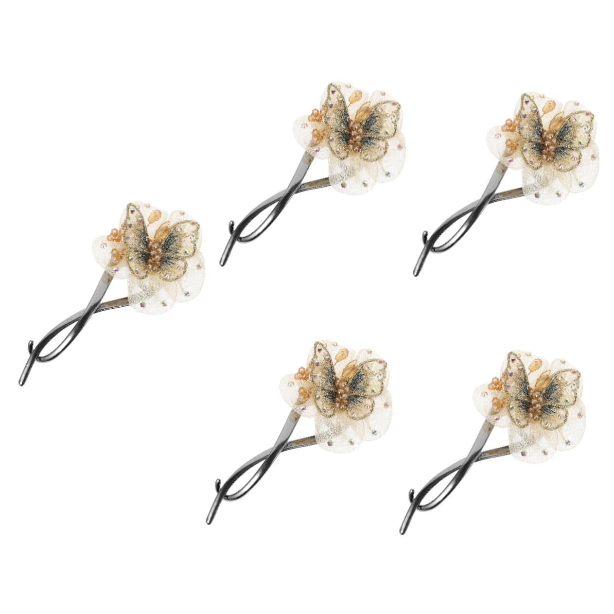 MAGICLULU 5 Piezas Sombrerería Pinzas De Cabello Pasadores Para El Cabello Para Niñas Garras De Pelo De Pinzas Para El Cabello Para Niñas De Las Mujeres Cabeza De Bola Tela Francés