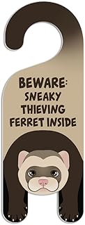 GRAPHICS & MORE Ferret Do Not Disturb Plastic Door Knob Hanger Sign - Beware: Sneaky thieving Ferret Inside