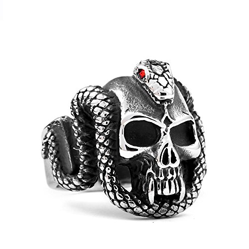 Image of Genuine Stainless Steel Ring Jewelry for Men Fashion Punk Biker Skull Rings