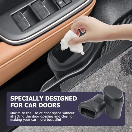 Image of LUWU Car Trash Can Compatible with 2022-2025 Toyota Crown - Interior Accessory with Lid, Portable Mini Dustbin, Leak-Proof Garbage Bin 2PCS