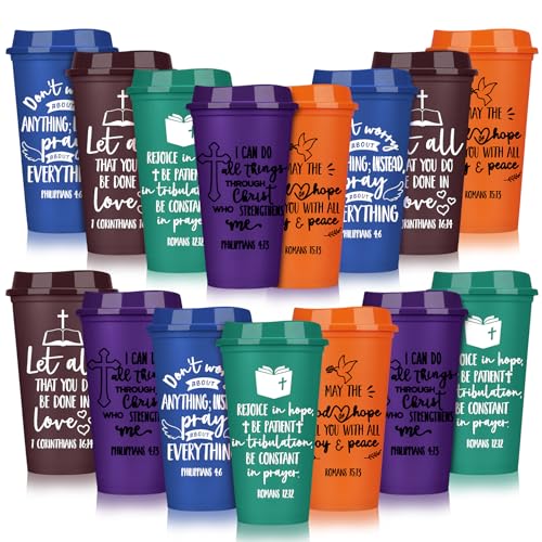 Pickmesh 15 Pcs Pastor Church Gifts Christian Cups Bulk, Dark Color