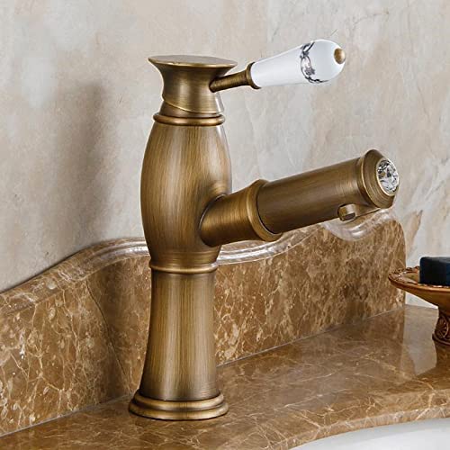 Robinet de lavabo eau chaude et froide pour ambiance de bain rétro