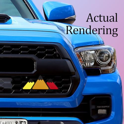 Image of Grille Decor Badge, Tri-Color Grille Insert Trims | Tri-Color Grille Badge Emblem Decoration Accessories Car Truck Label Fit for Most Vehicles