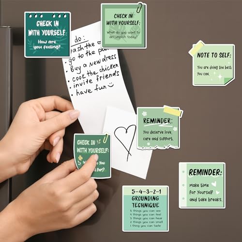Copkim 20 piezas imanes para salud mental verde miniatura 5