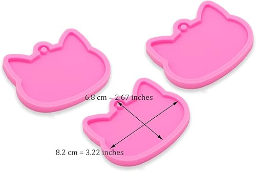 Miniatura 10 de AMZTOART 3 moldes de silicona de resina de corazón mini súper brillante, molde de llavero para manualidades, resina epoxi, molde de dijes de arte