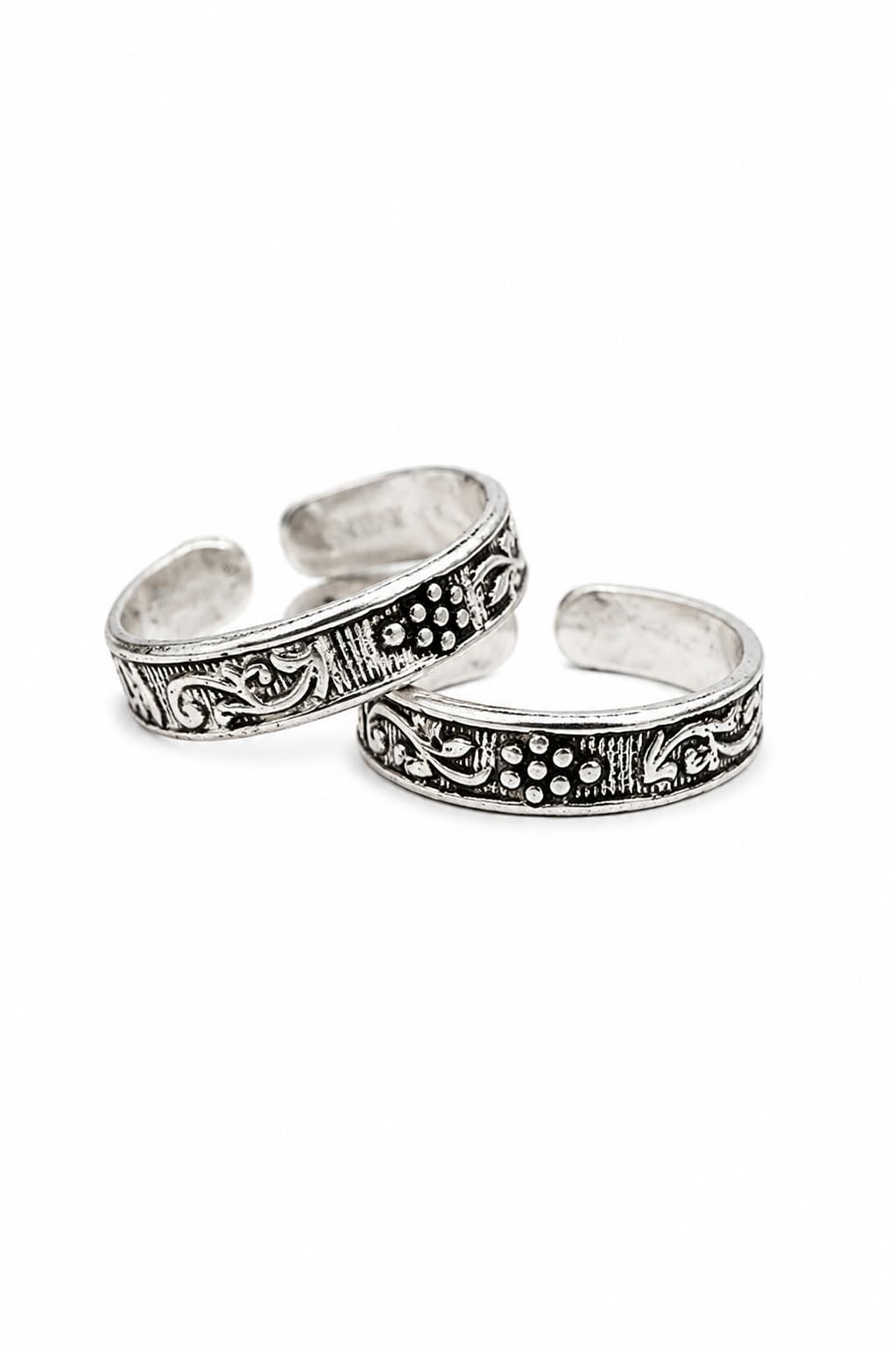 kaashi 925 Sterling Silver Anokhi Heritage Vine Toe Ring Pair for Women-picture-16