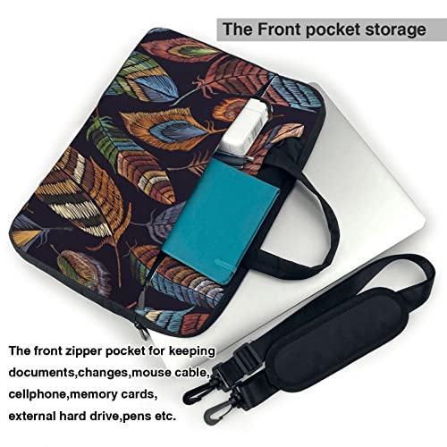 Porte-documents ordinateur portable VACSAX motif plume de paon
