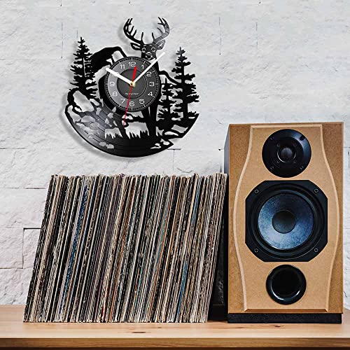 Timethink A8-GIT-0953L Cabin Deer Wall Clock With 7 Colors Changing, 12 Inch Deer Hunting Wall Clock Silent Non Ticking Forest Wildlife Mountain Lodge Elk Wall Clock Battery Operated Rustic Farmhouse Wall Clock thumb #8