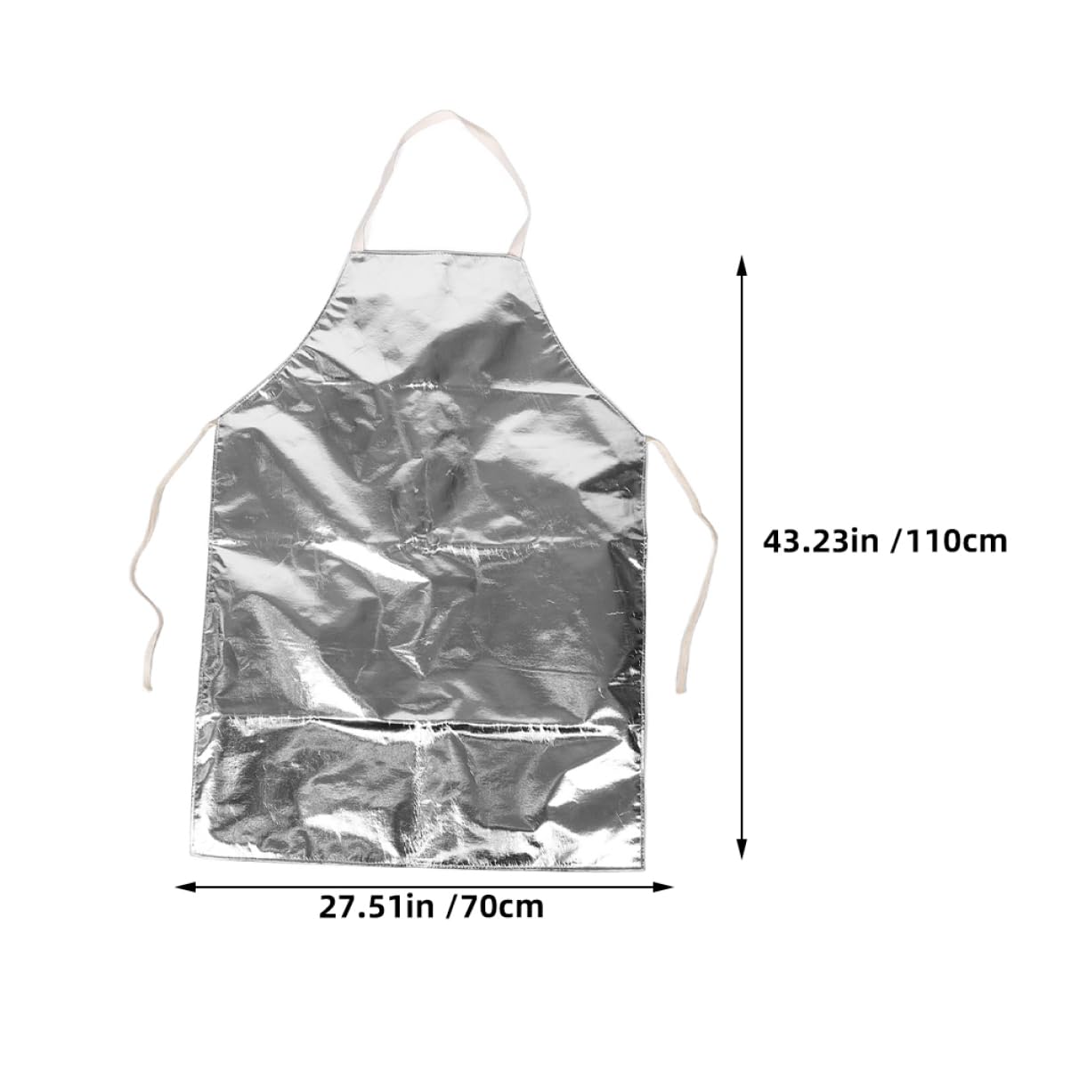 Gadpiparty Hitzeschutz Schürze aus Aramid Aluminium Verstellbare Träger Wärmeisolierend für Schmelzarbeiten und Hohe Risiken