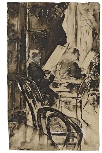 Poster Lesser Ury Cafe Farmers tableau sur toile deco murale 60x90cm pour salon