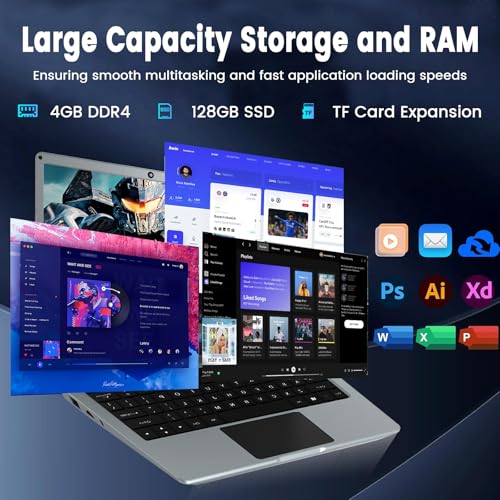 11.6" Azeyou Laptop - W-11 Pro, 4GB RAM, 128GB Storage, Celeron - Image 2